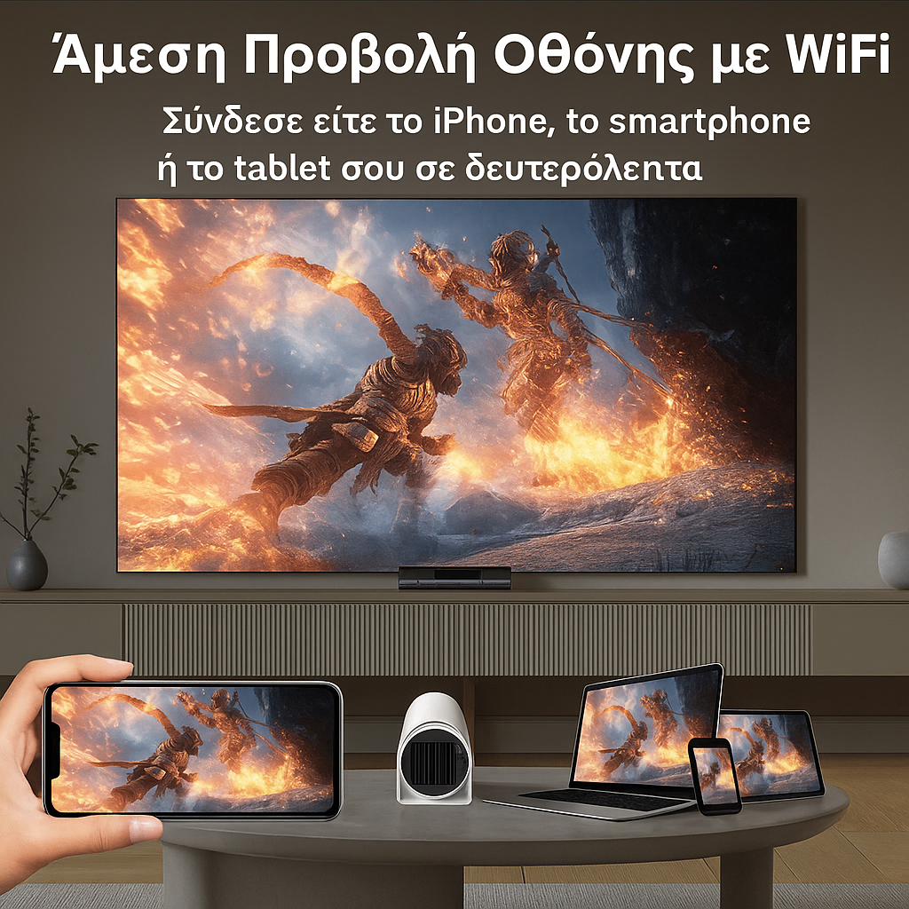 Nanocast™ Έξυπνος Προβολέας Ταινιών με Ανάλυση 4K Ultra HD